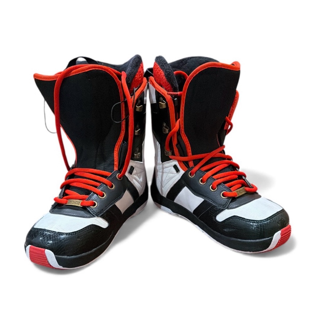 Bonfire Blaze Size 7 Mens Snowboard Boots Black White Bright Red B-1 blaze